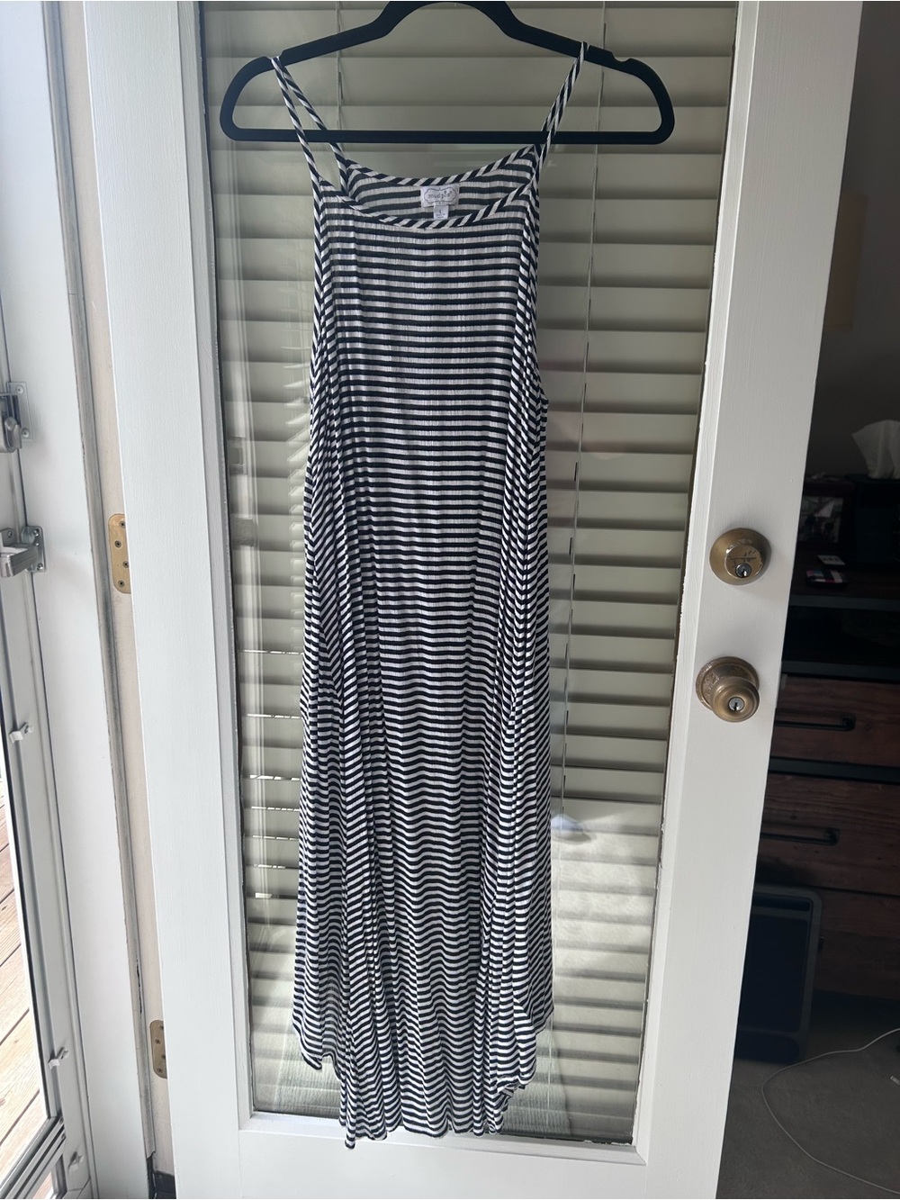 Mud Pie Navy Blue & White Maxi Dress/Cover Up. Size L.